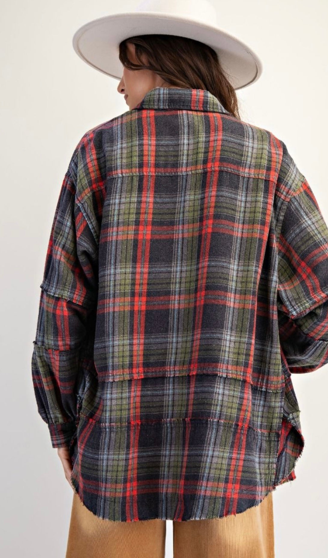 Easel plaid shacket