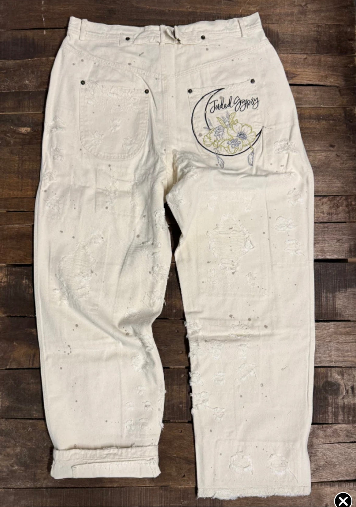 Peace and Love Jeans - Parchment Peace