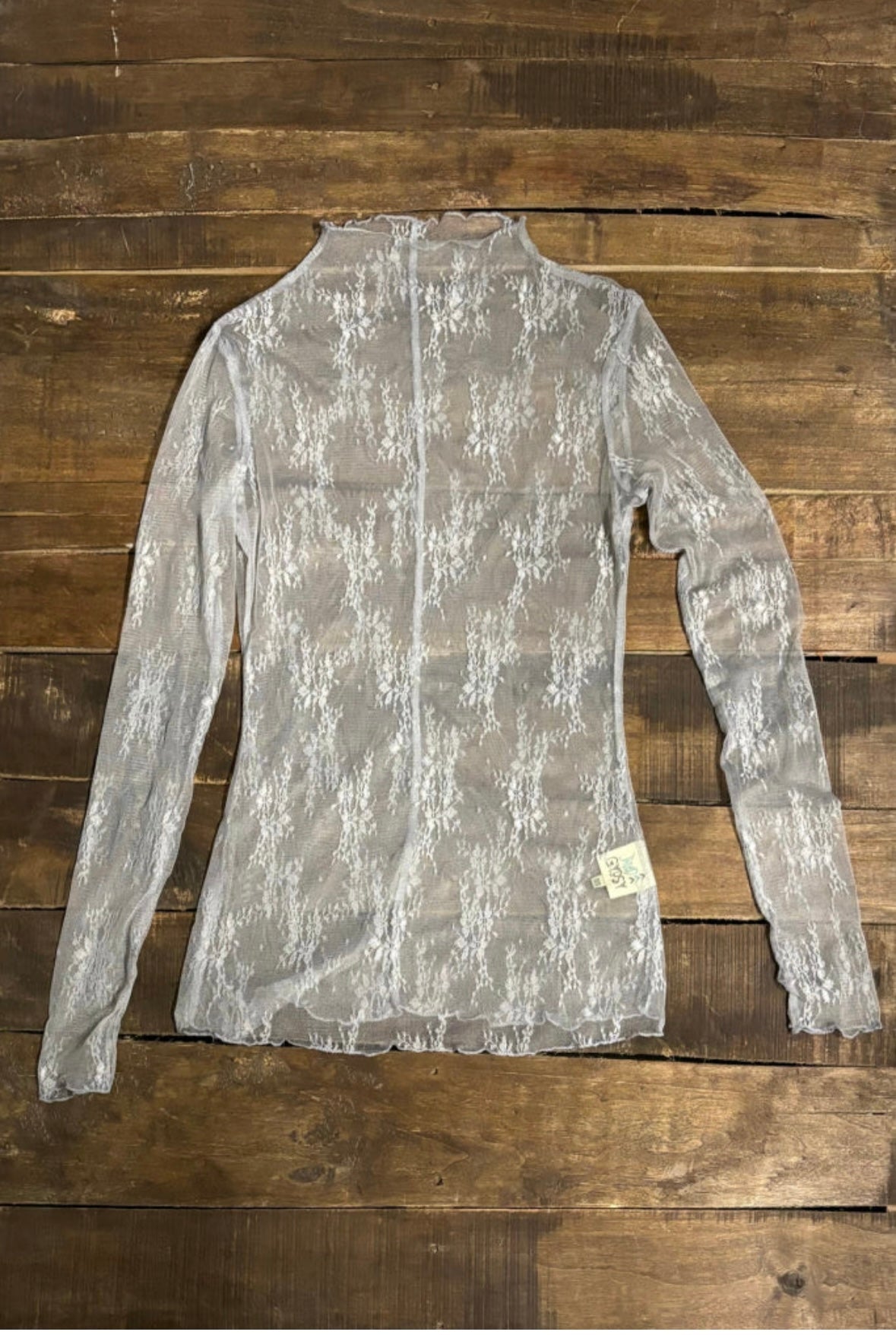 Jaded Gypsy Trellis Vines Lace Top - parchment