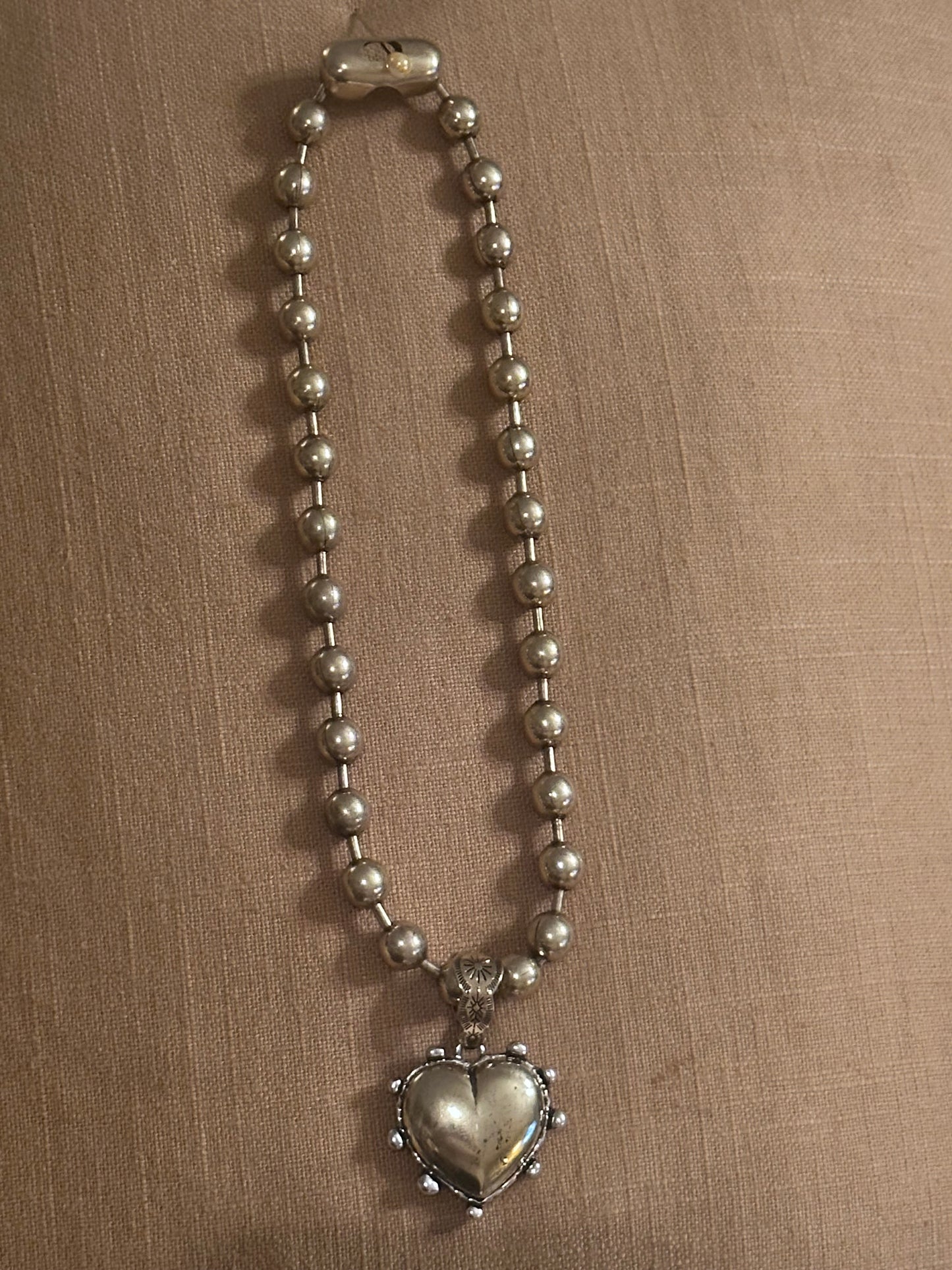 Gold and silver heart necklace