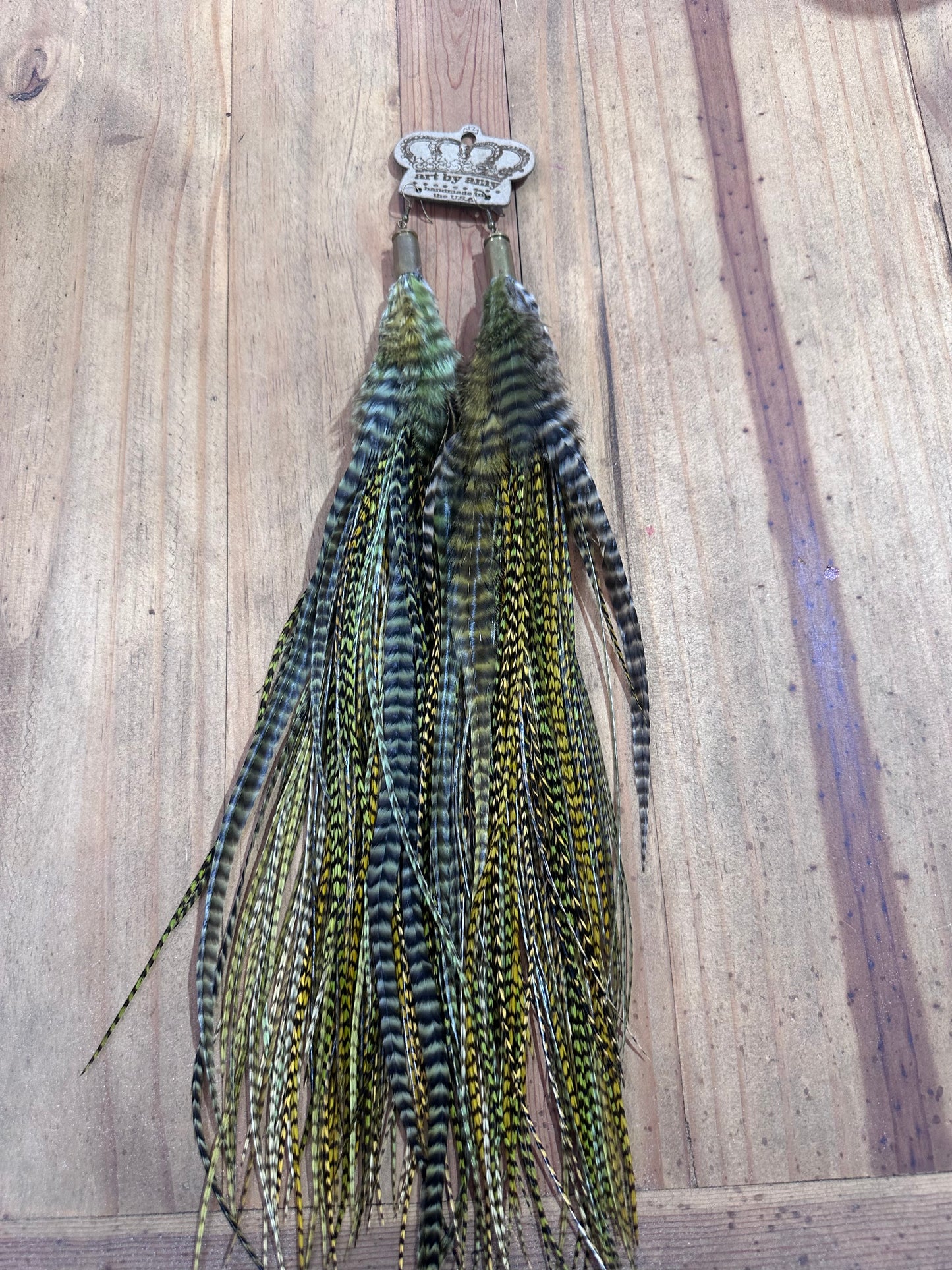 Art by Amy yellow and green earrings