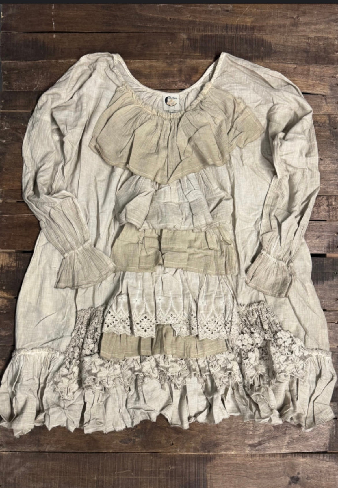 Soft Ruffle Skies Tunic