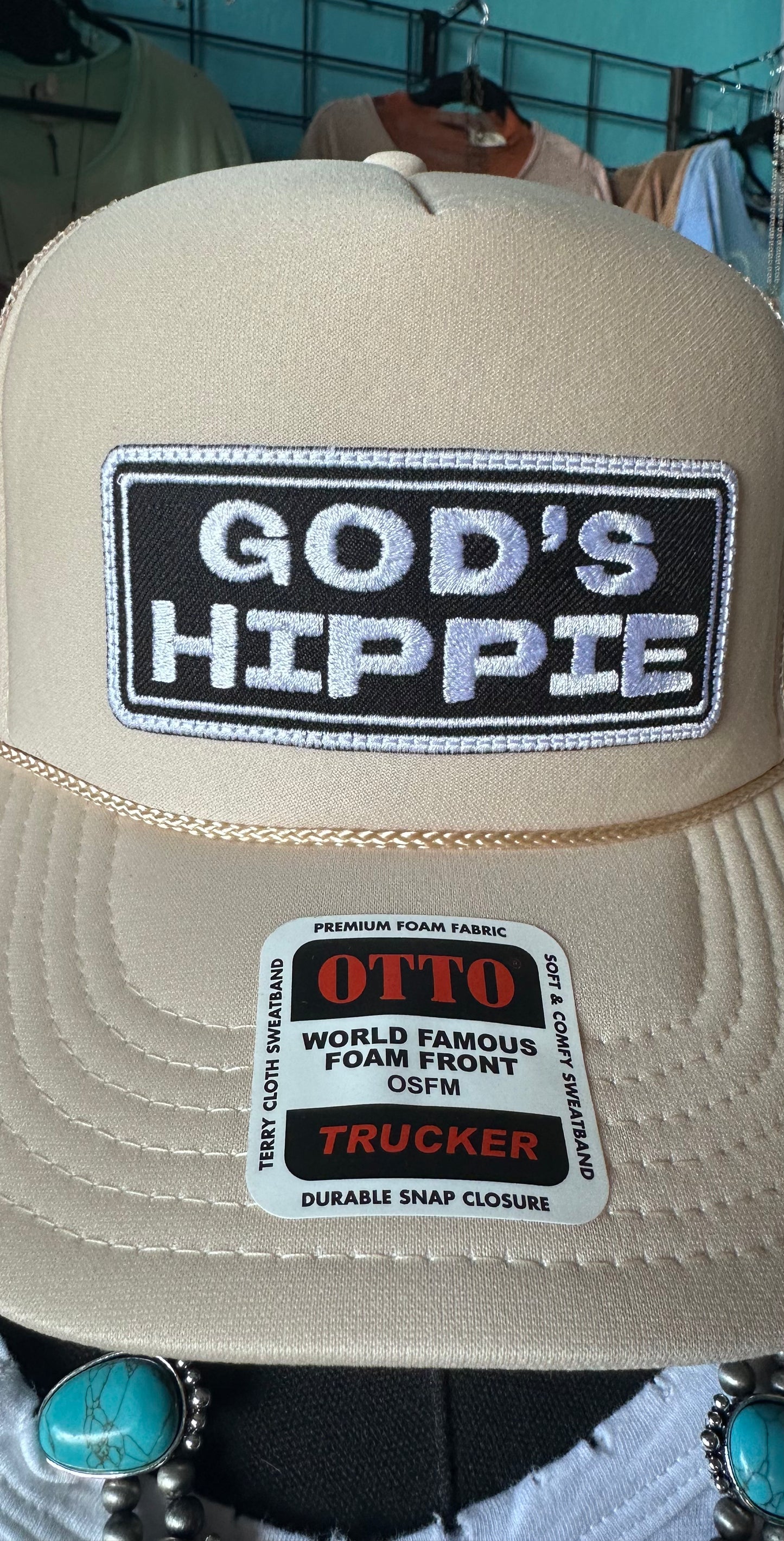 God’s Hippie Trucker Hat - Cream