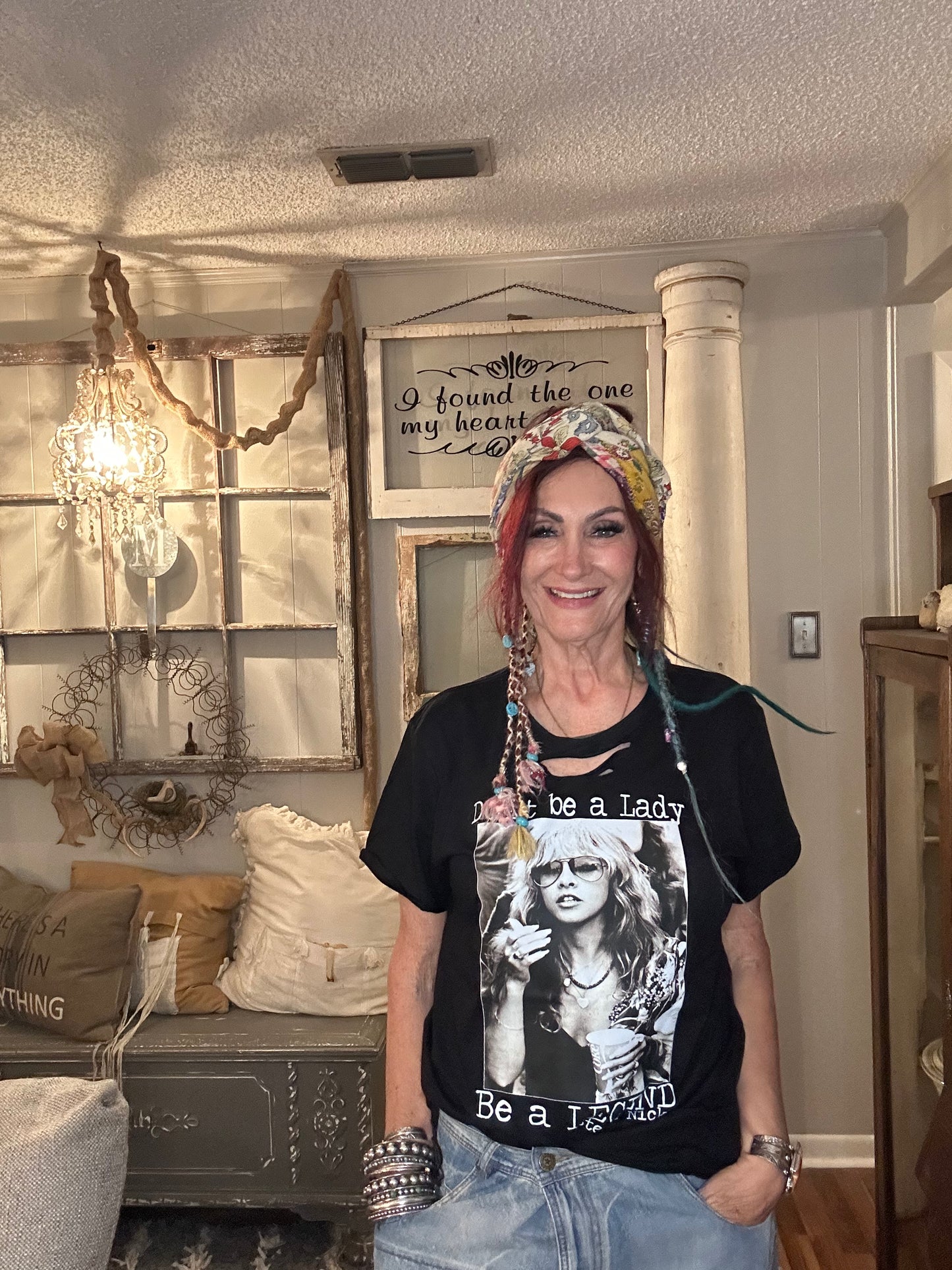 Don’t Be A Lady, Be a Legend graphic distressed Tee