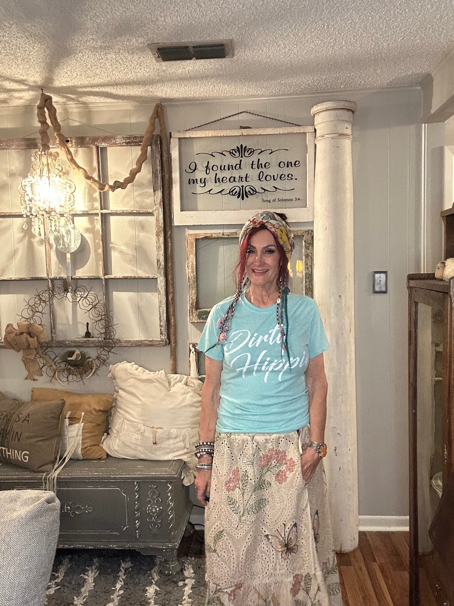 Dirty Hippie- tourquise Distressed ($4 more for plus size)