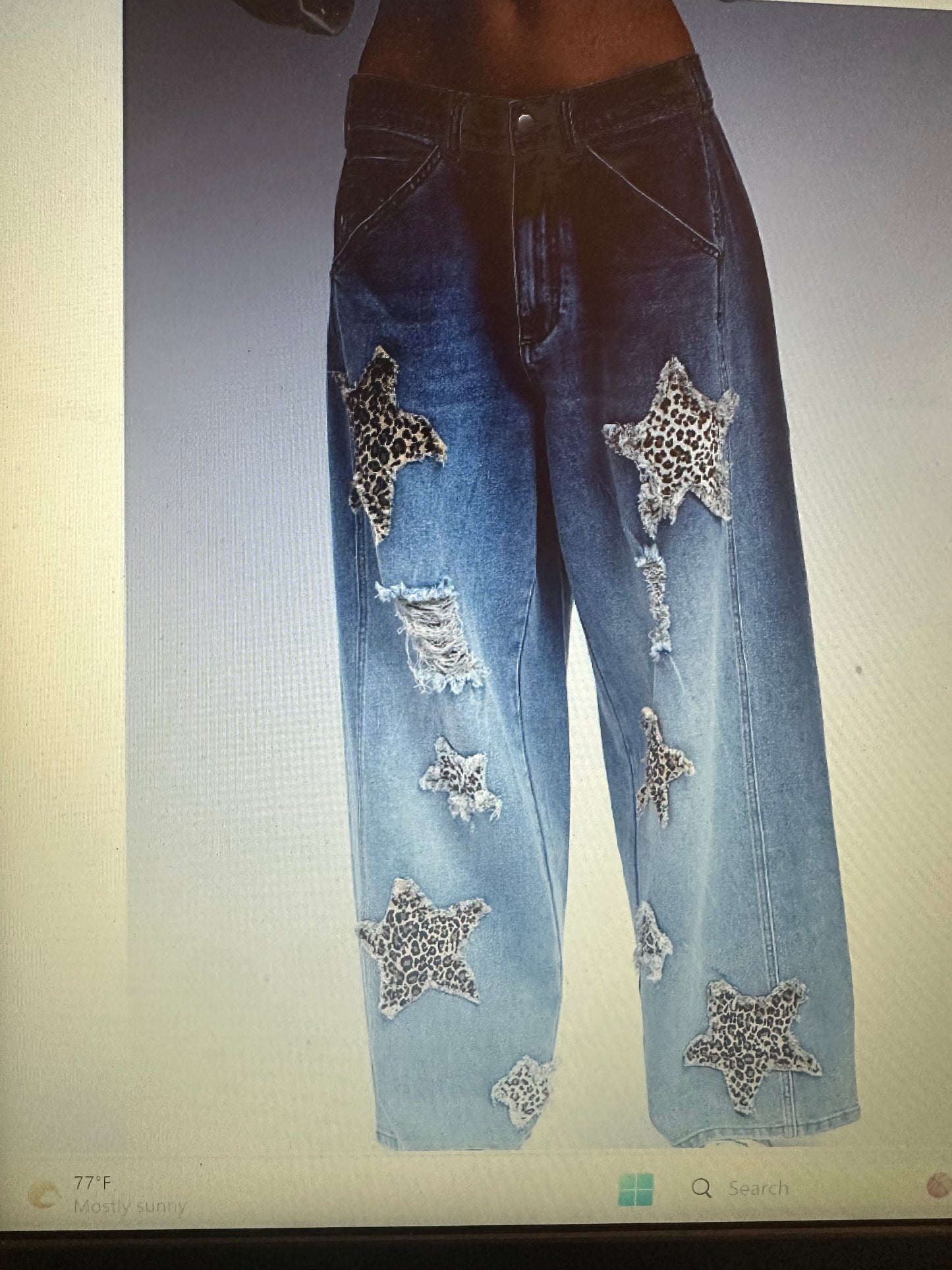 Blue Velvet- leopard Starr jeans