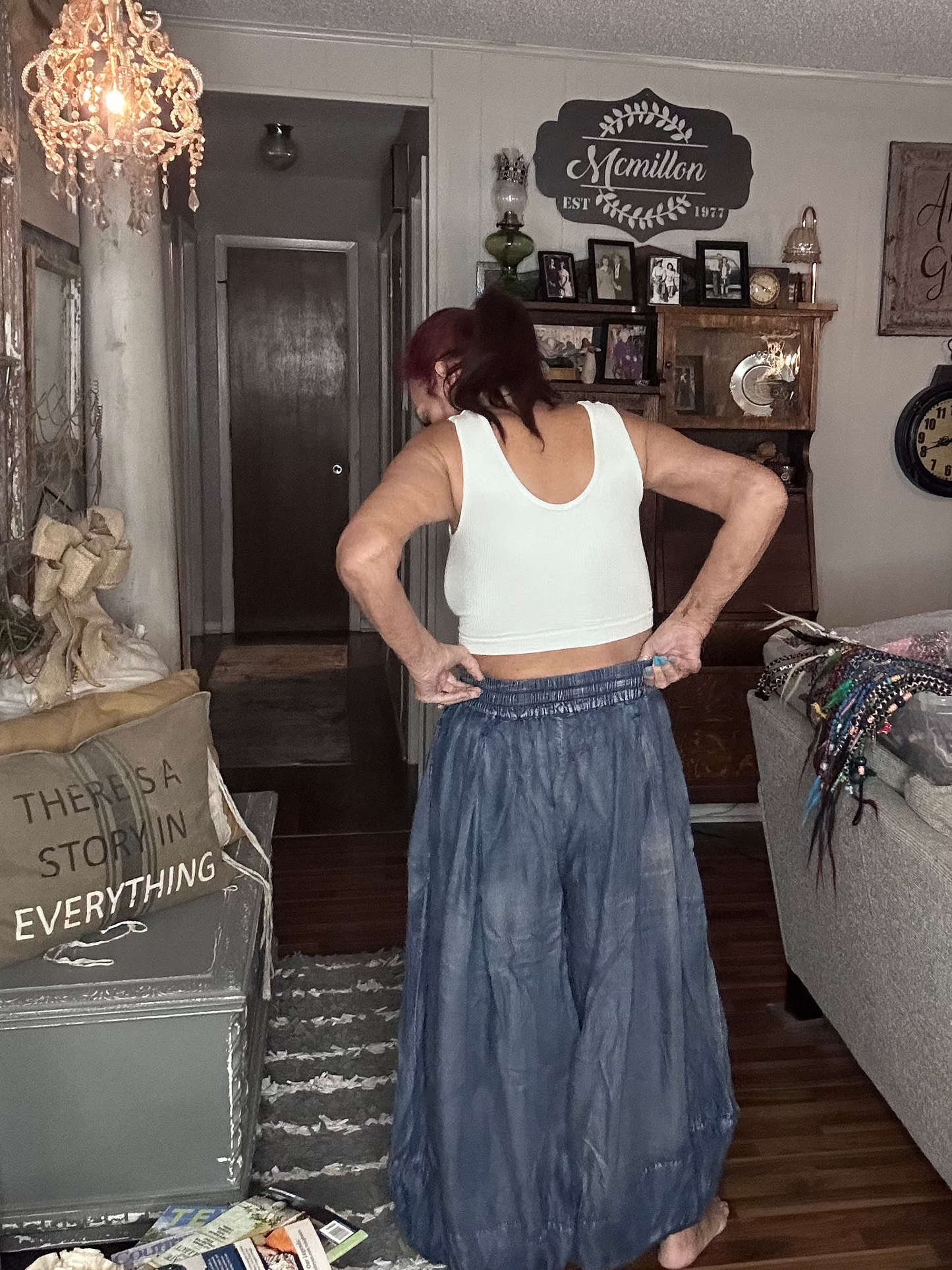 Jaded Gypsy- Bubble Dream Pants- Chambray