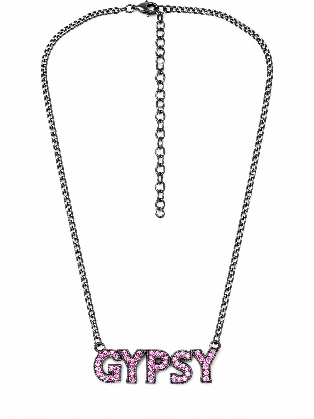 RH115- Gypsy Rhinestone Necklace - Pink