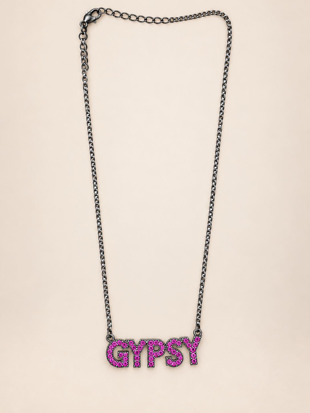 RH117- Gypsy Rhinestone Necklace Fuchsia