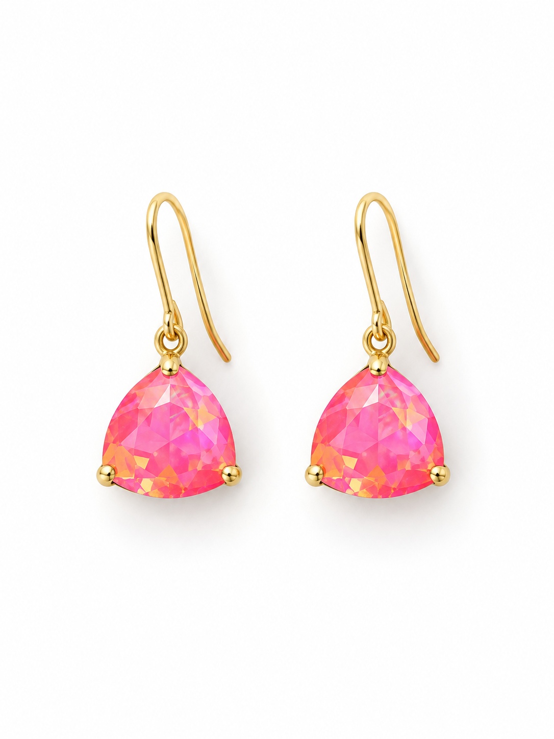RH134- Vivid Pink Faceted Drop Earrings