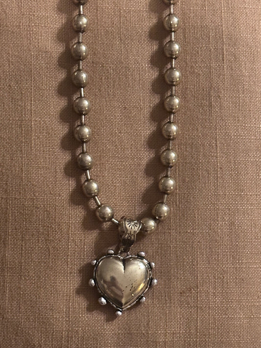 Gold and silver heart necklace