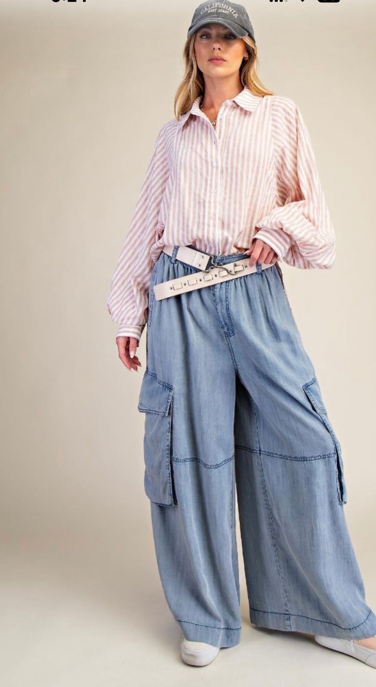 Easel Chambray Cargo Pants
