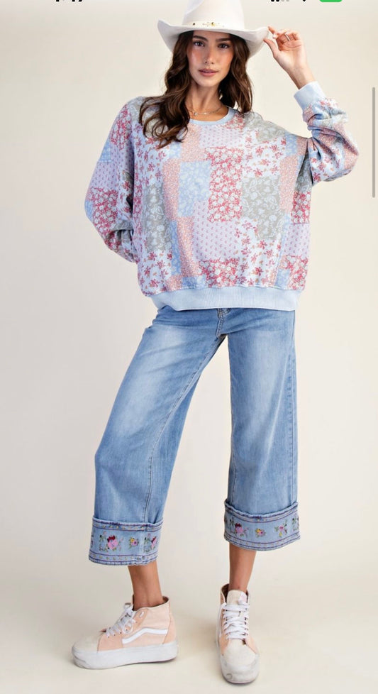 Easel Floral Pullover