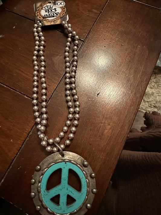 Art by Amy Turquoise Peace Necklace