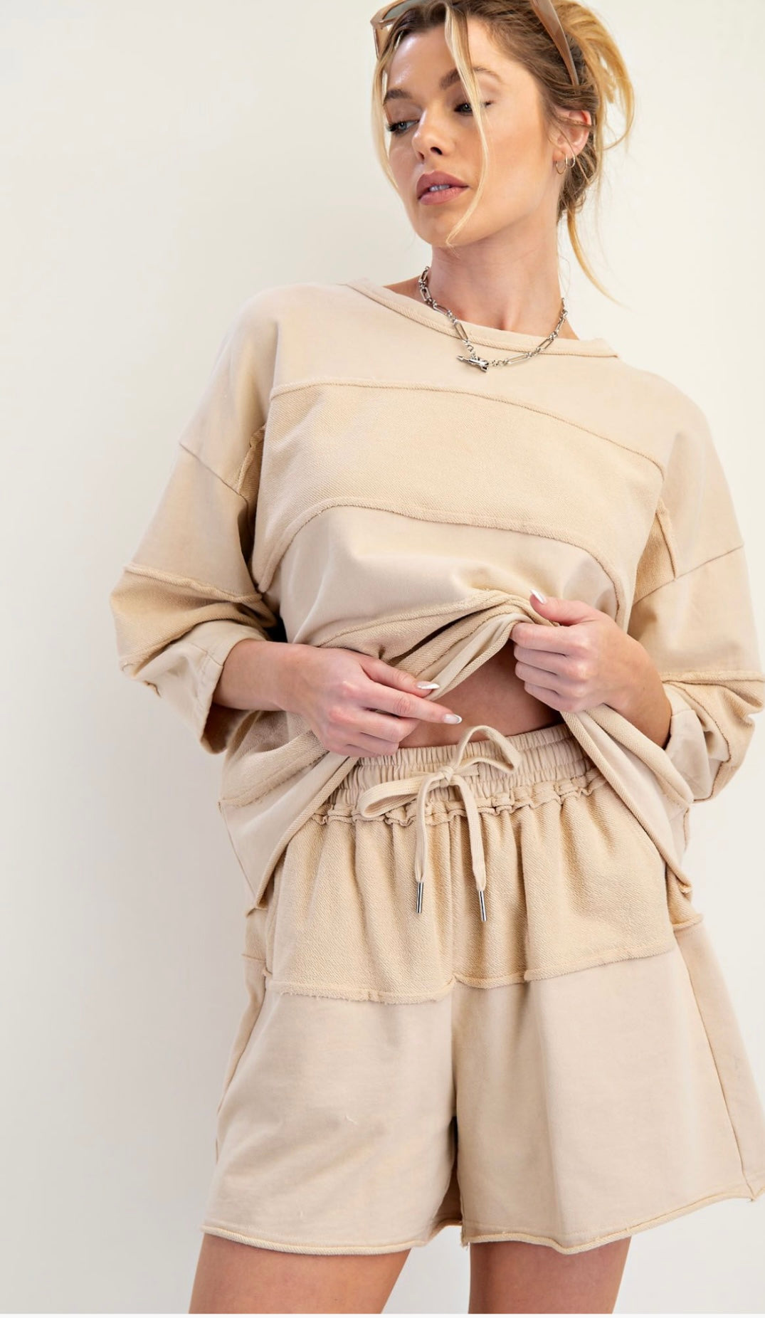 Mineral Washed Terry Knit Top