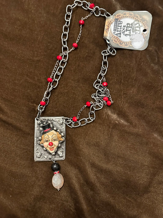 Art By Amy Clown Necklace