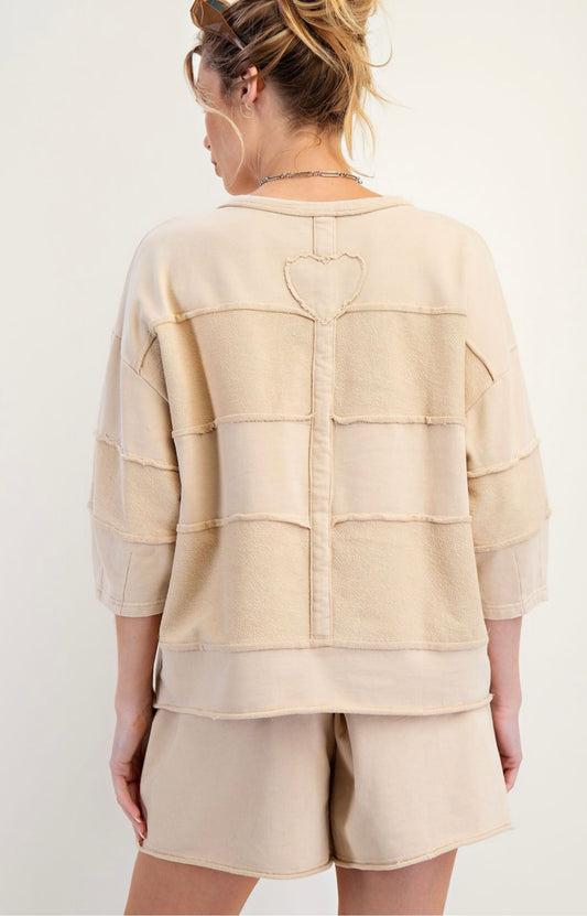 Mineral Washed Terry Knit Top