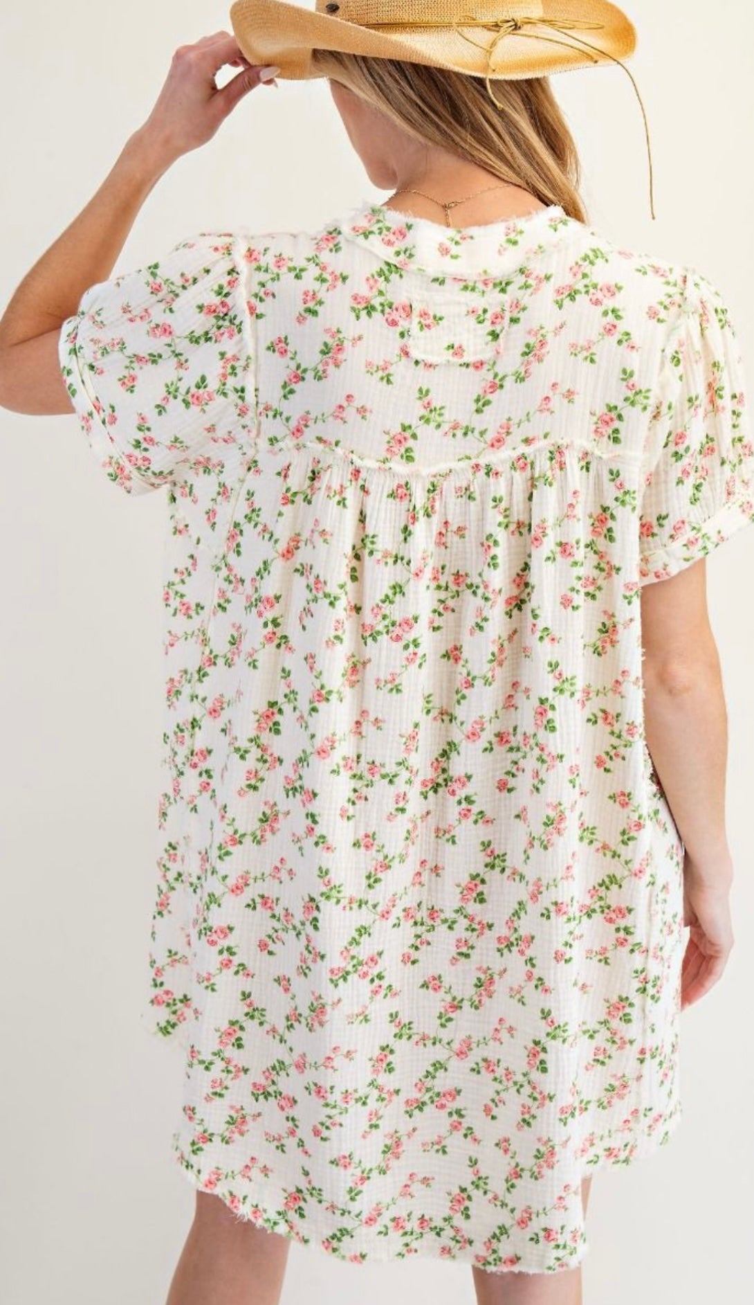 Easel Floral Gauze Dress