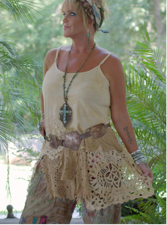 Squared Away Tank - Tea Stain