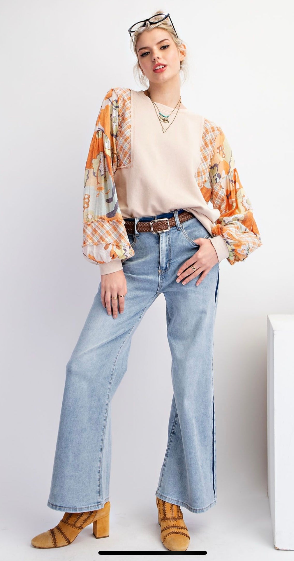 Easel Plus Patchwork Shirt