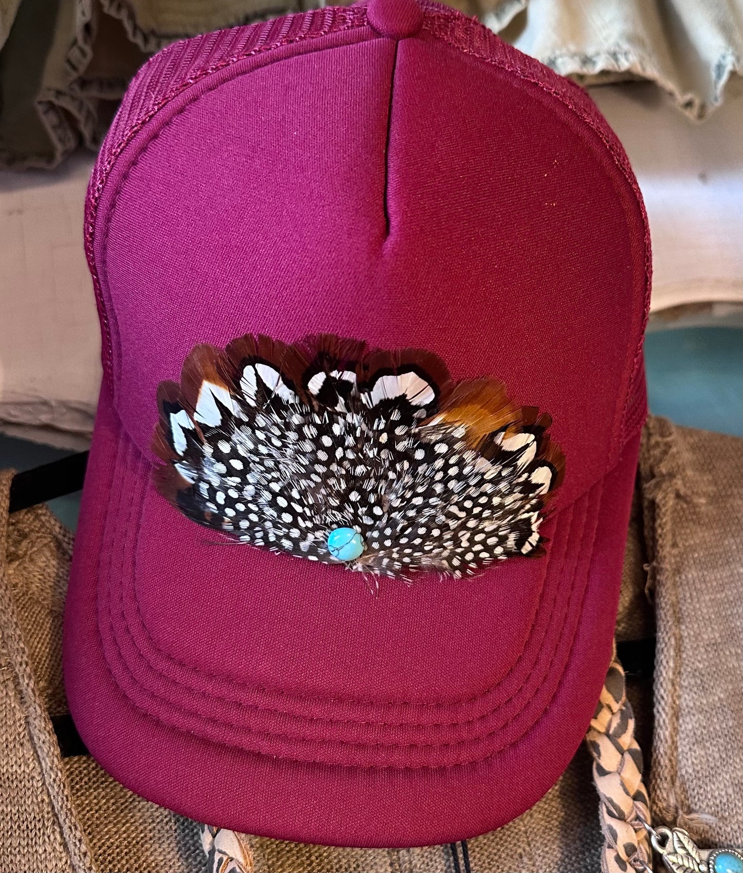 Feather Trucker Hat