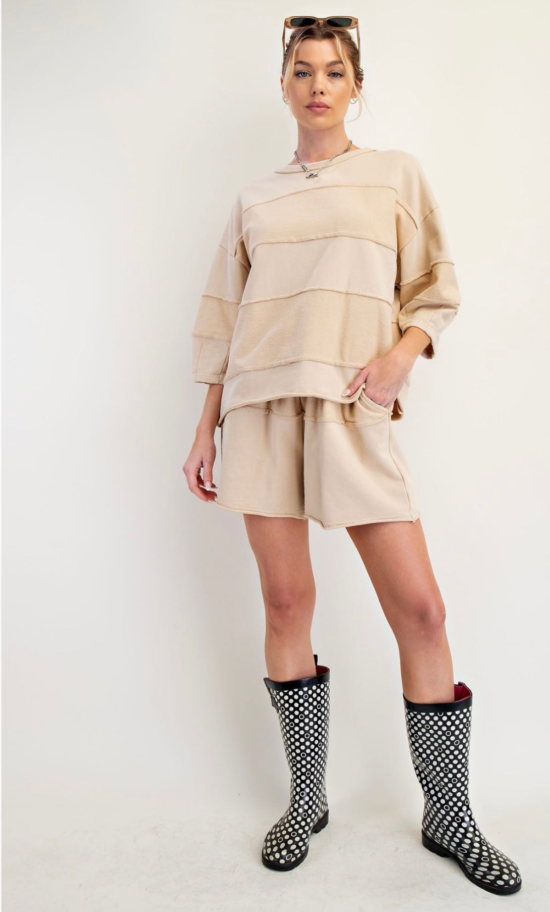 Mineral Washed Terry Knit Top