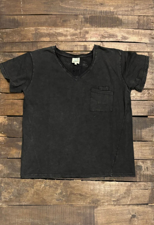 Moon Dance V-Neck Tee - Midnight