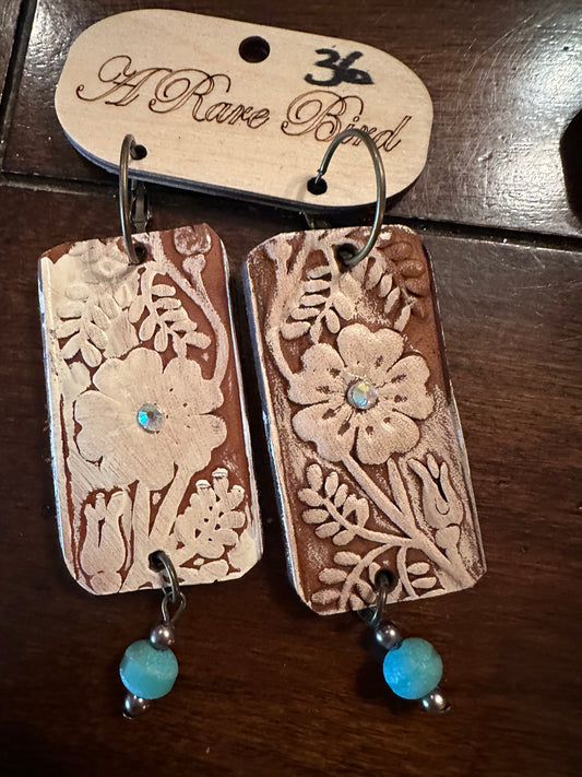 Rare Bird Leather Earrings