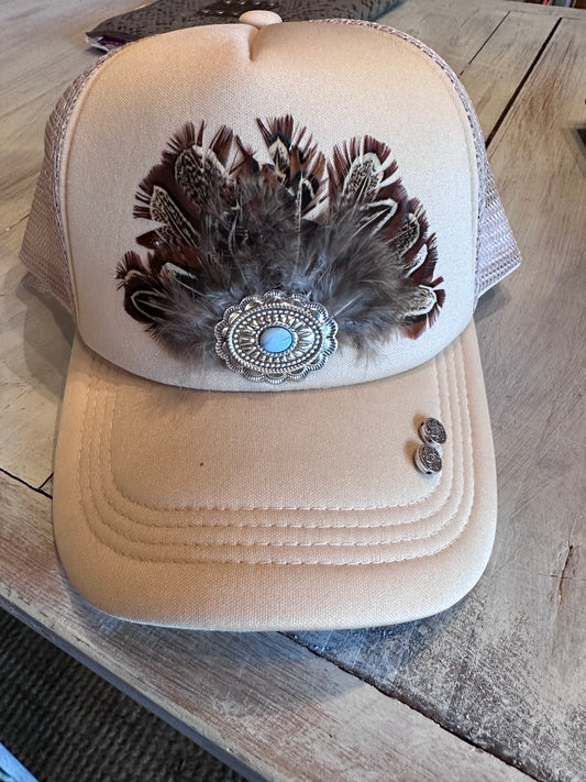 Feather Trucker Hat