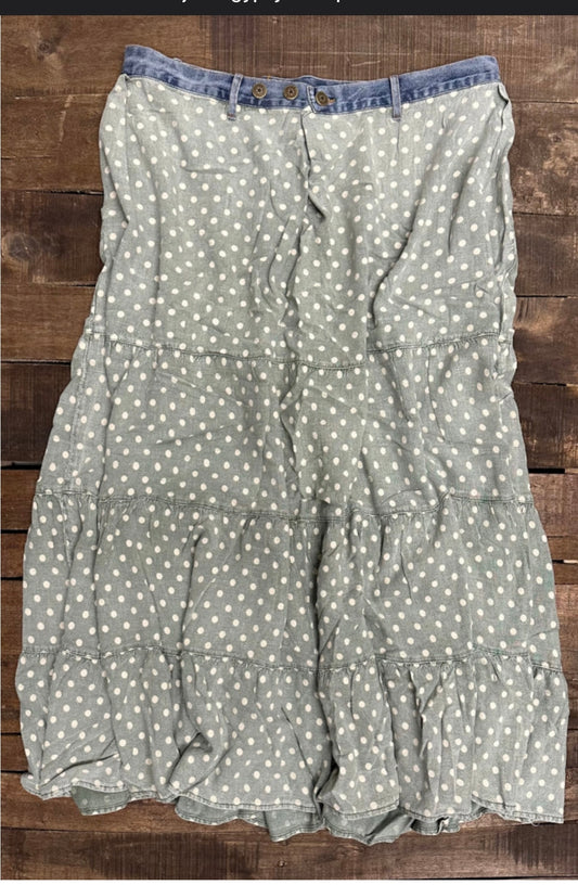 Fly Away Skirt - Olive Dot