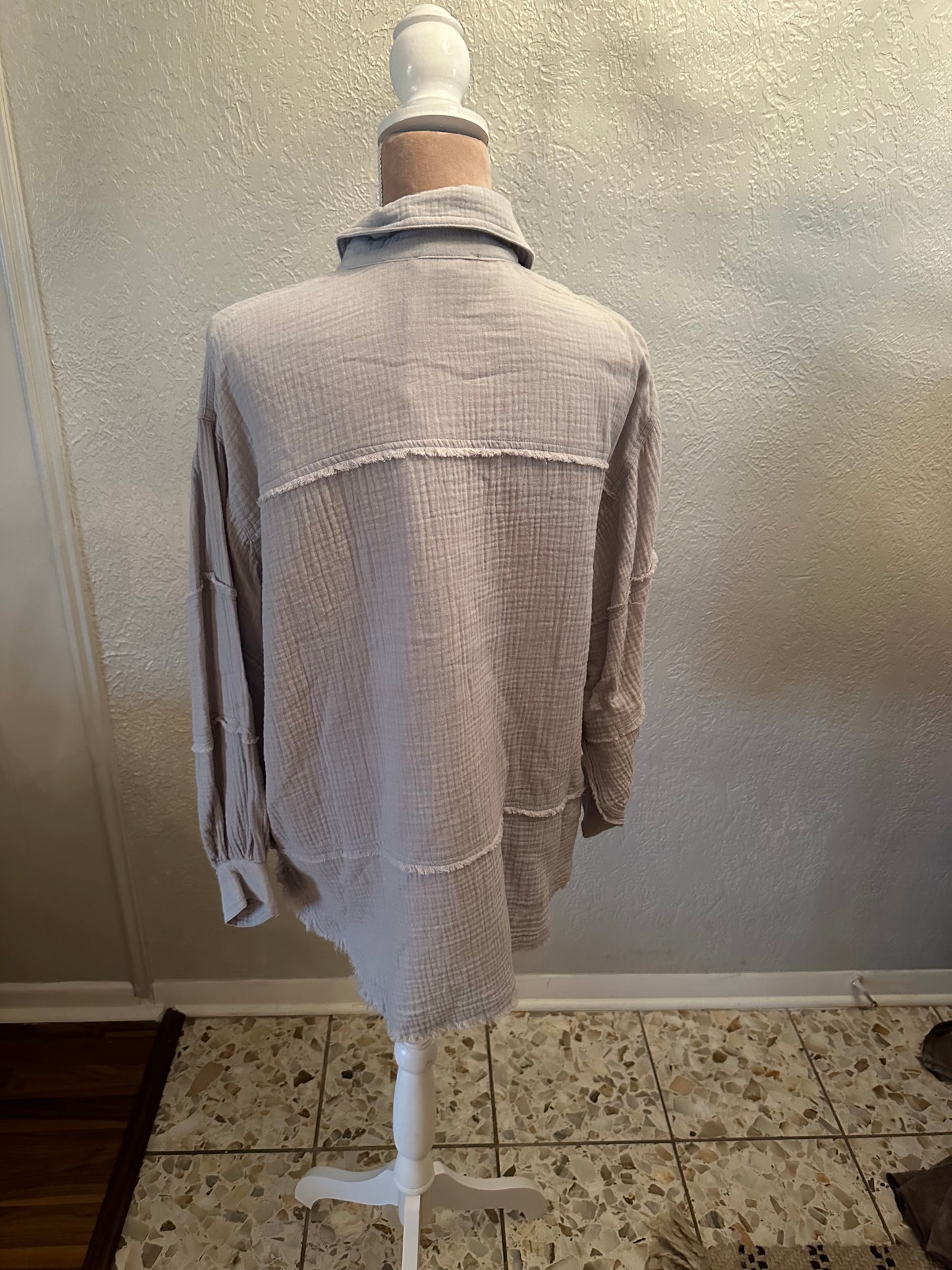 Easel long sleeve light blue shirt