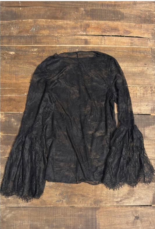 Garden Tea Lace Top - Midnight