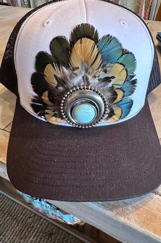 Feather Trucker Hat