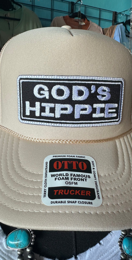 God’s Hippie Trucker Hat - Cream