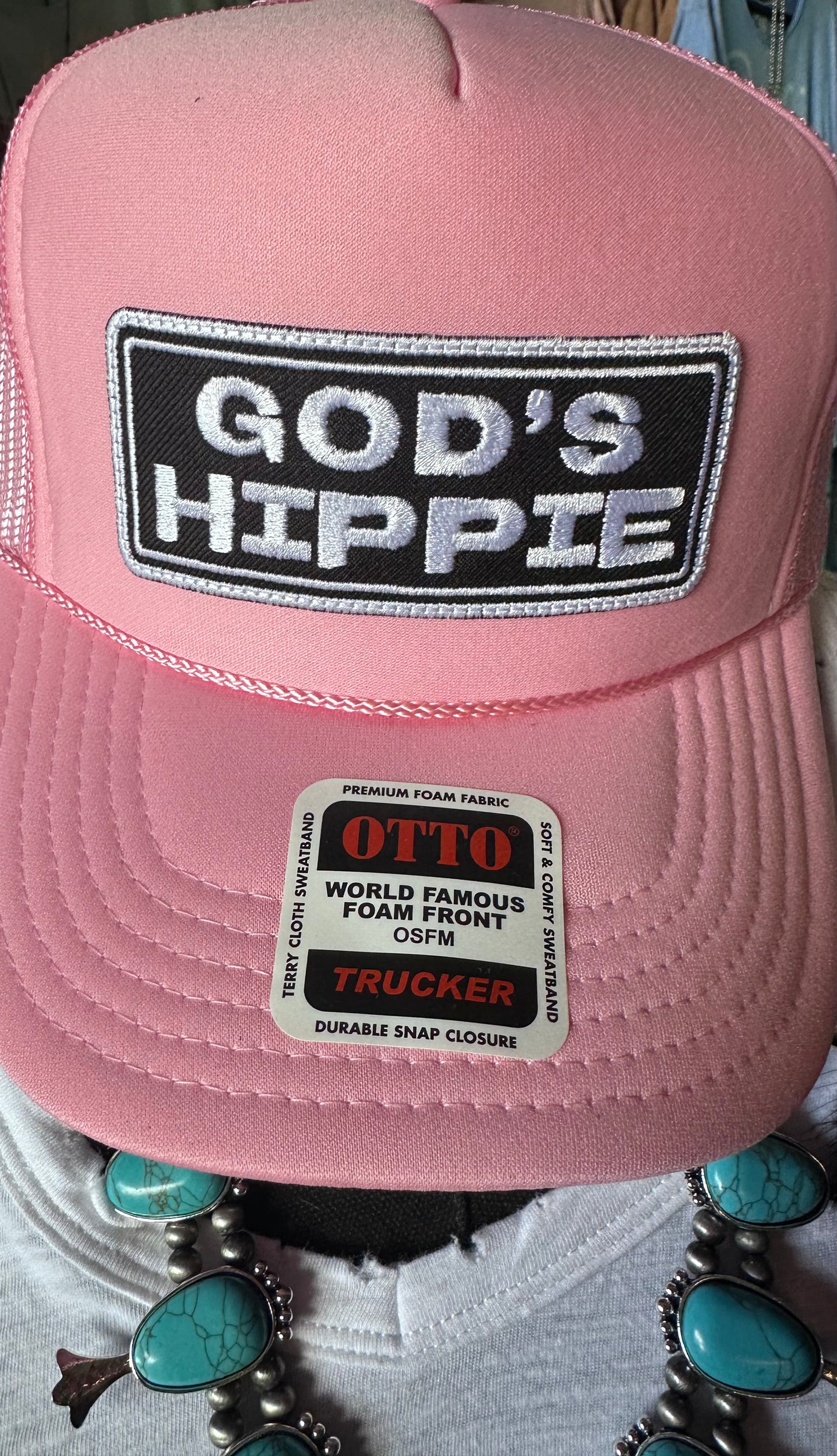 God’s Hippie Trucker Hat - Pink