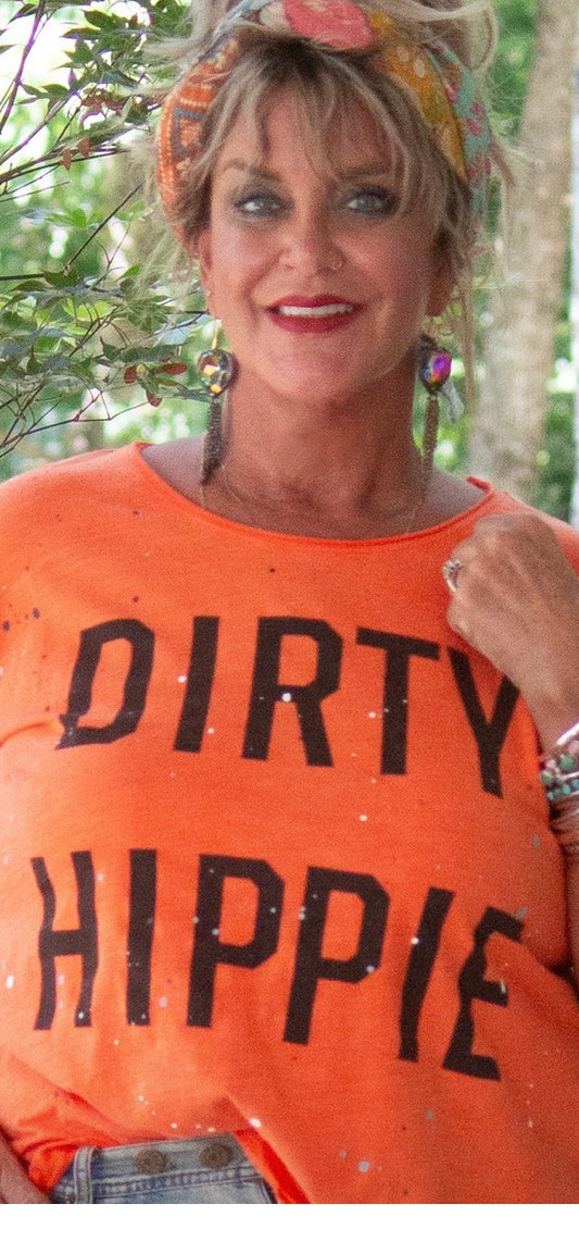JG- Dirty Hippie Tee- Vintage Tangerine