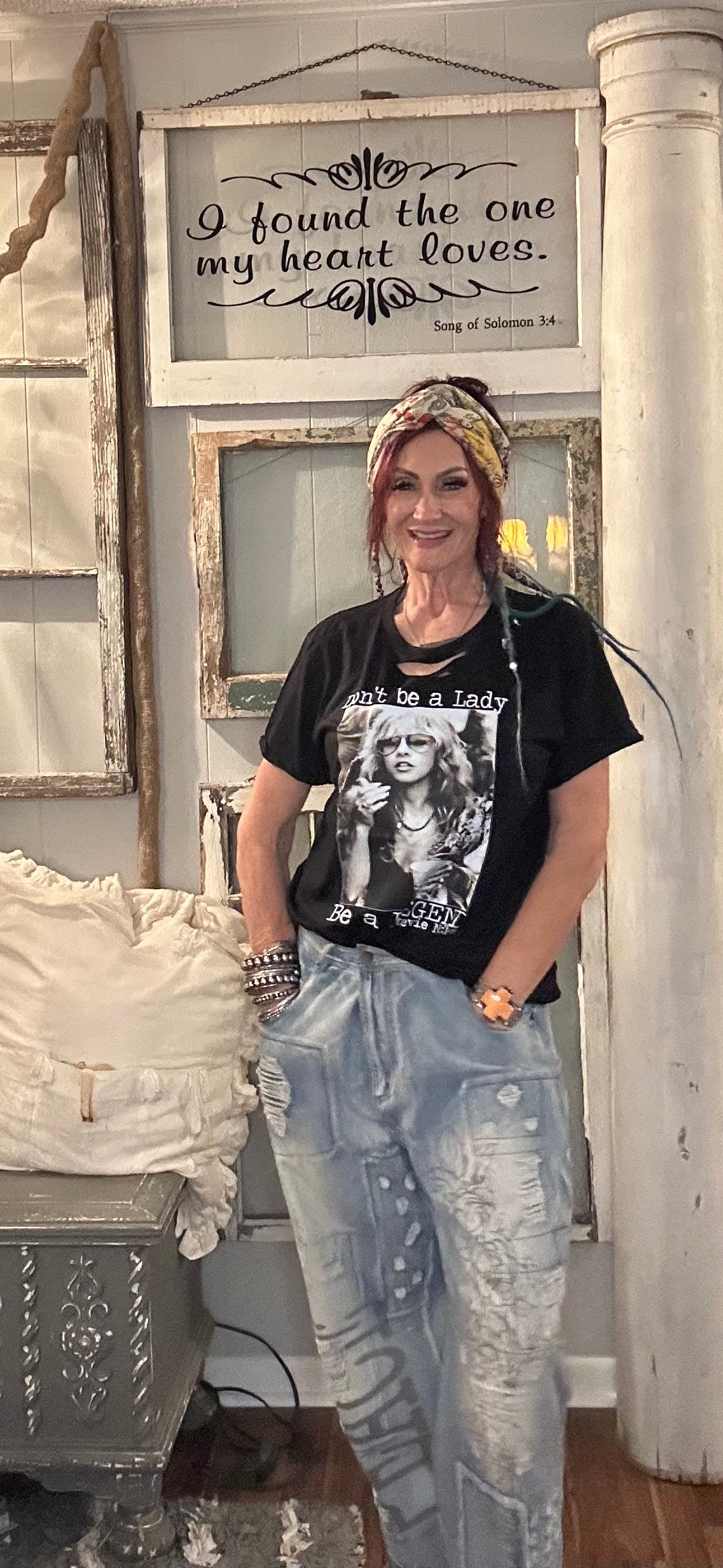 Don’t Be A Lady, Be a Legend graphic distressed Tee