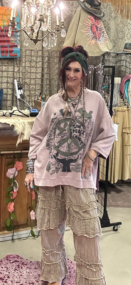 Dance With The Moon Sweatshirt- Peace Plum-JG