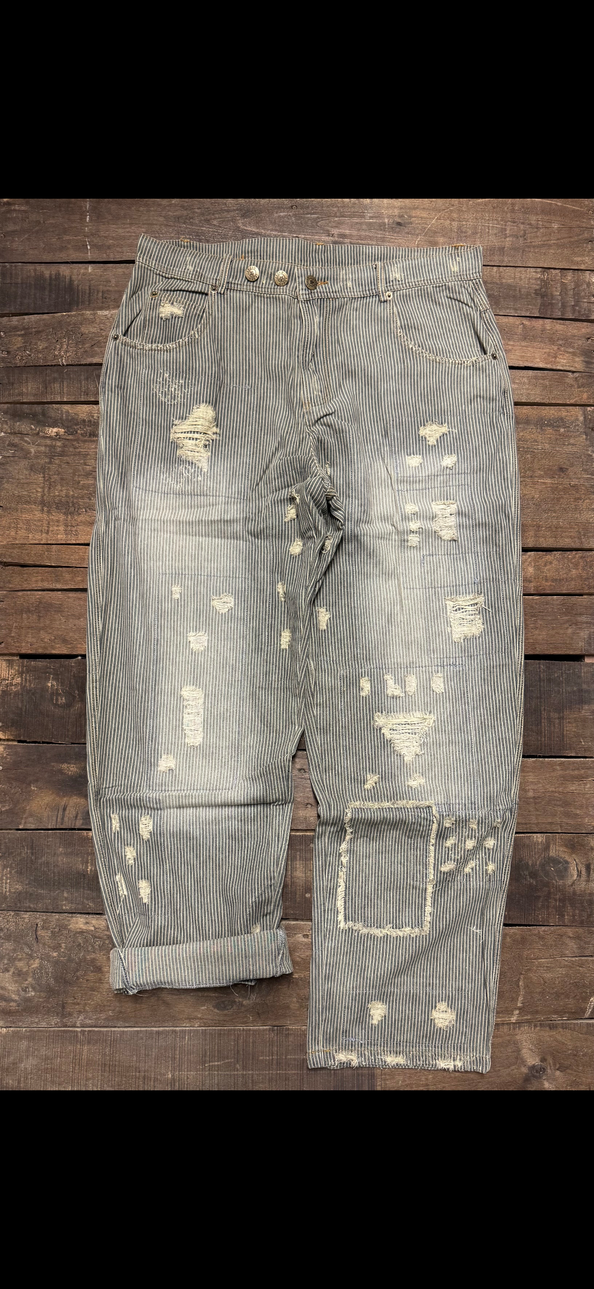 JG Peace & Love- Black Railroad Jeans