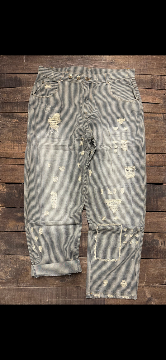 JG Peace & Love- Black Railroad Jeans