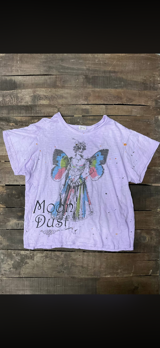 From The House Of Jaded Gypsy- Worn and Weathered Tee - “Moon Dust”