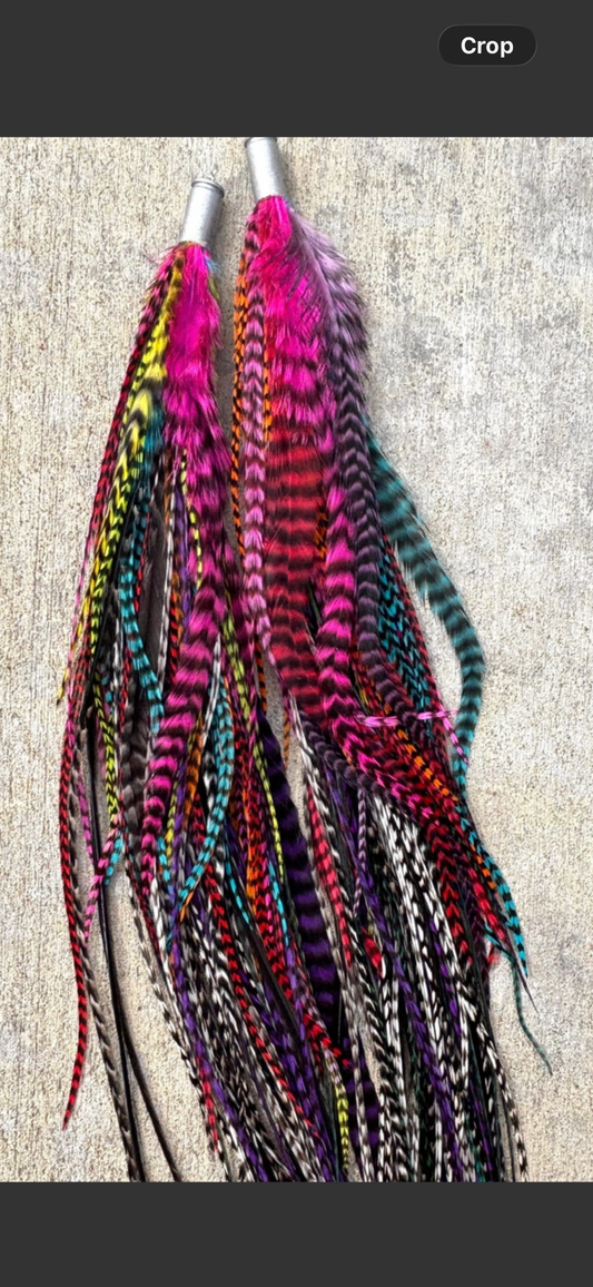 Art By Amy guinea feathers earrings - Multi color