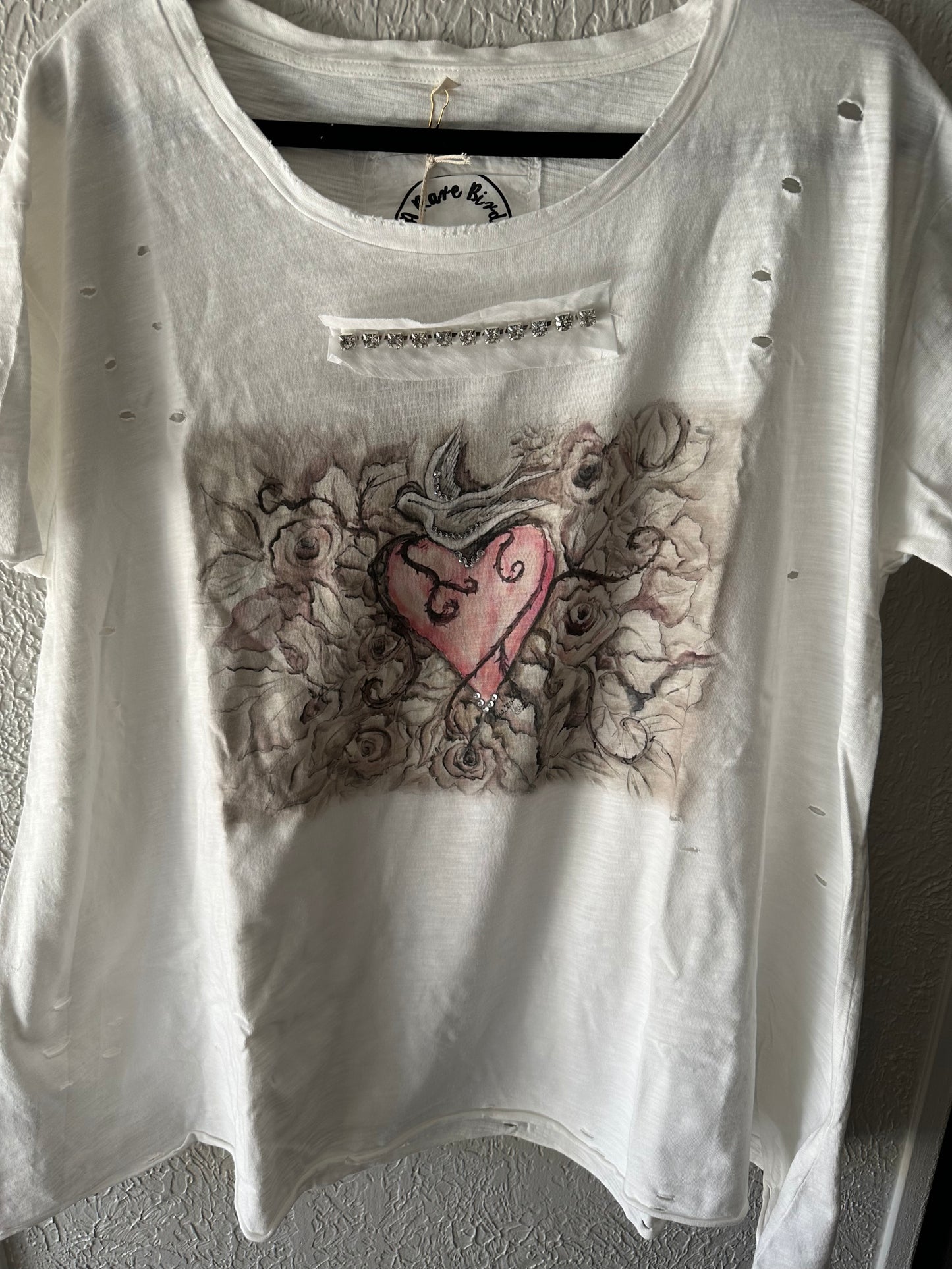 A Rare Bird Heart and Dove Shirt