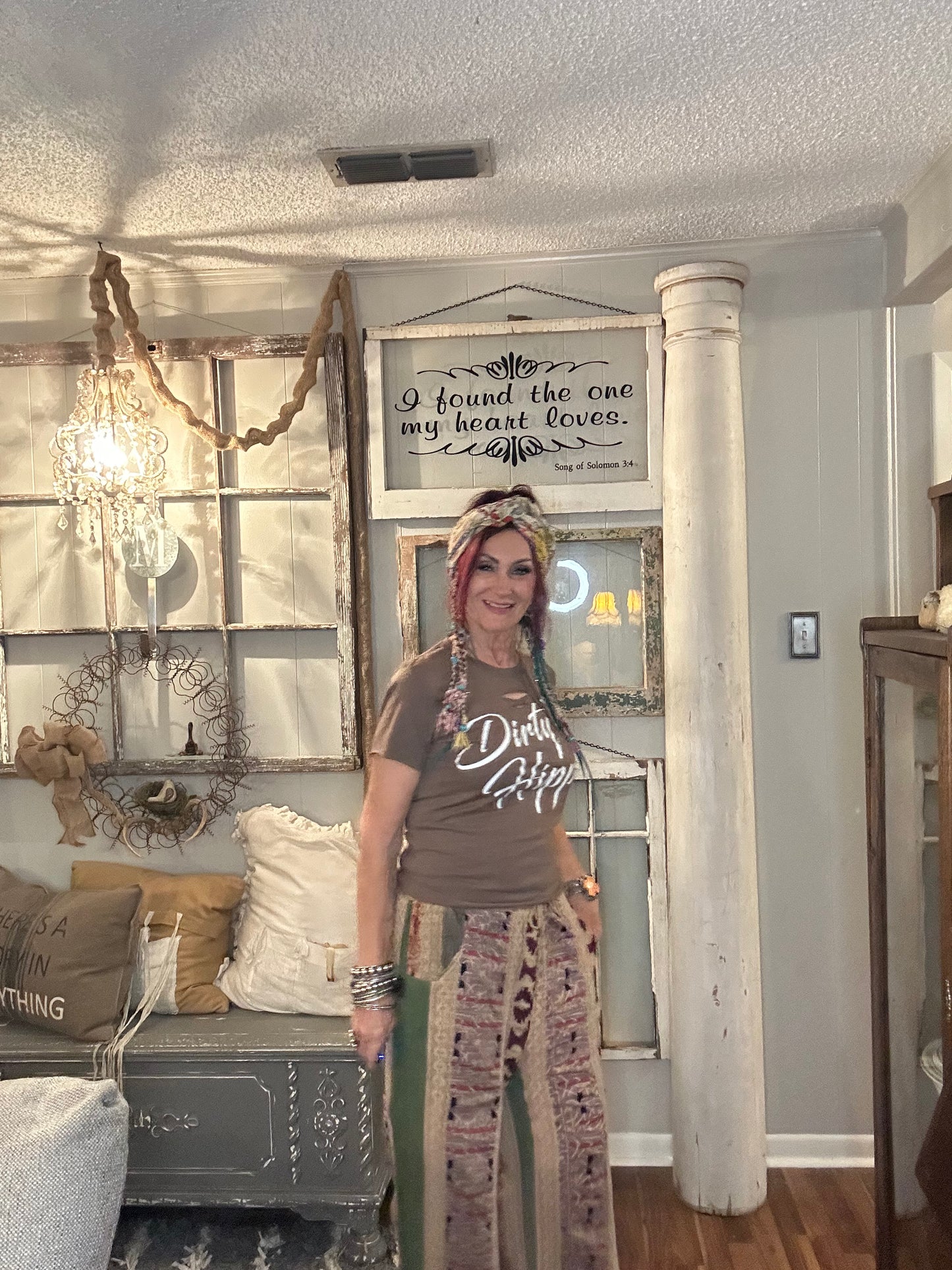 Dirty Hippie/ chocolate distressed ($4 more for plus size)