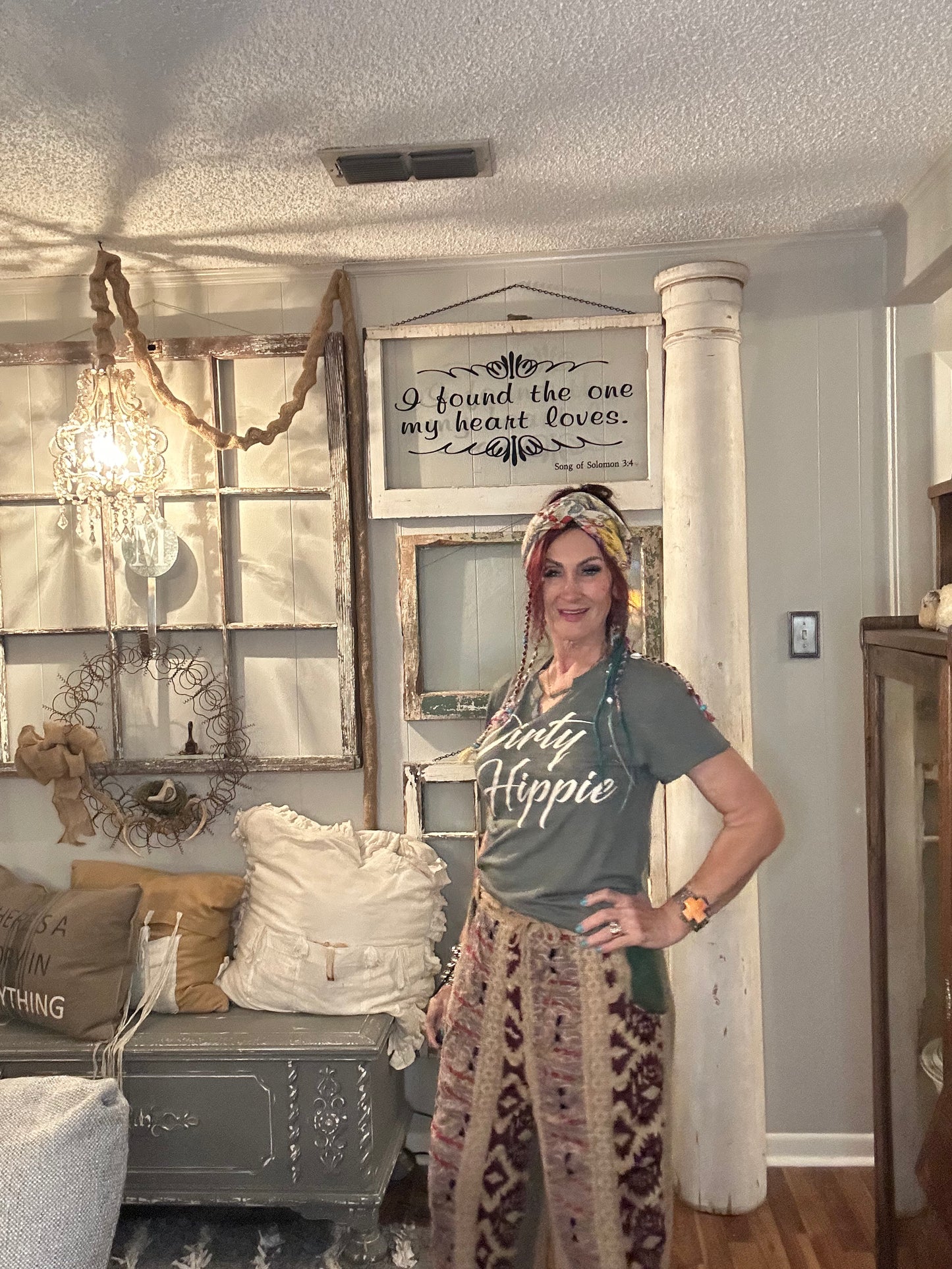 Dirty Hippie - gray distressed tee ($4 more for plus size)