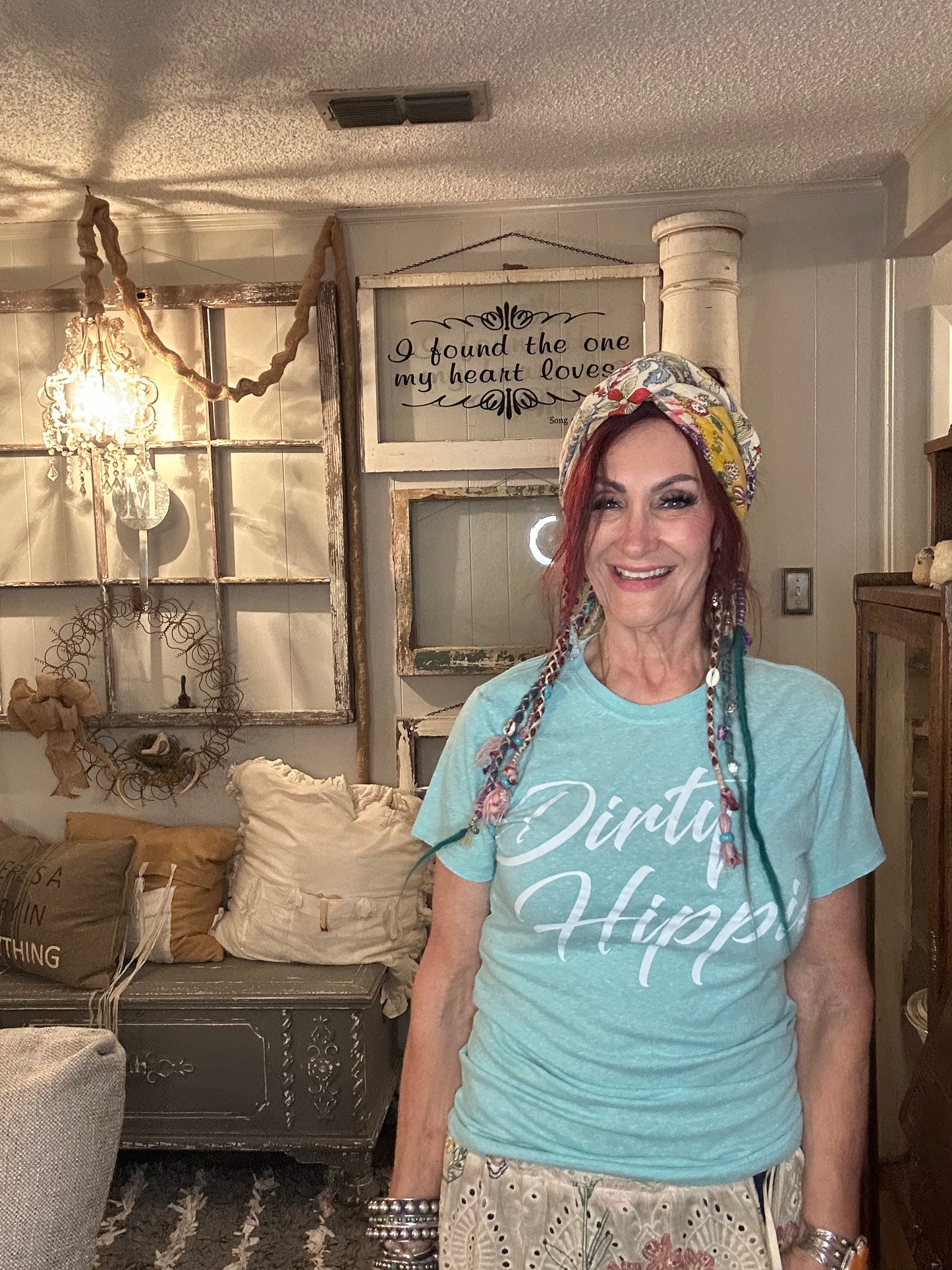 Dirty Hippie- tourquise Distressed ($4 more for plus size)