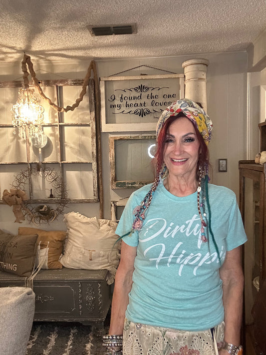 Dirty Hippie- tourquise Distressed ($4 more for plus size)