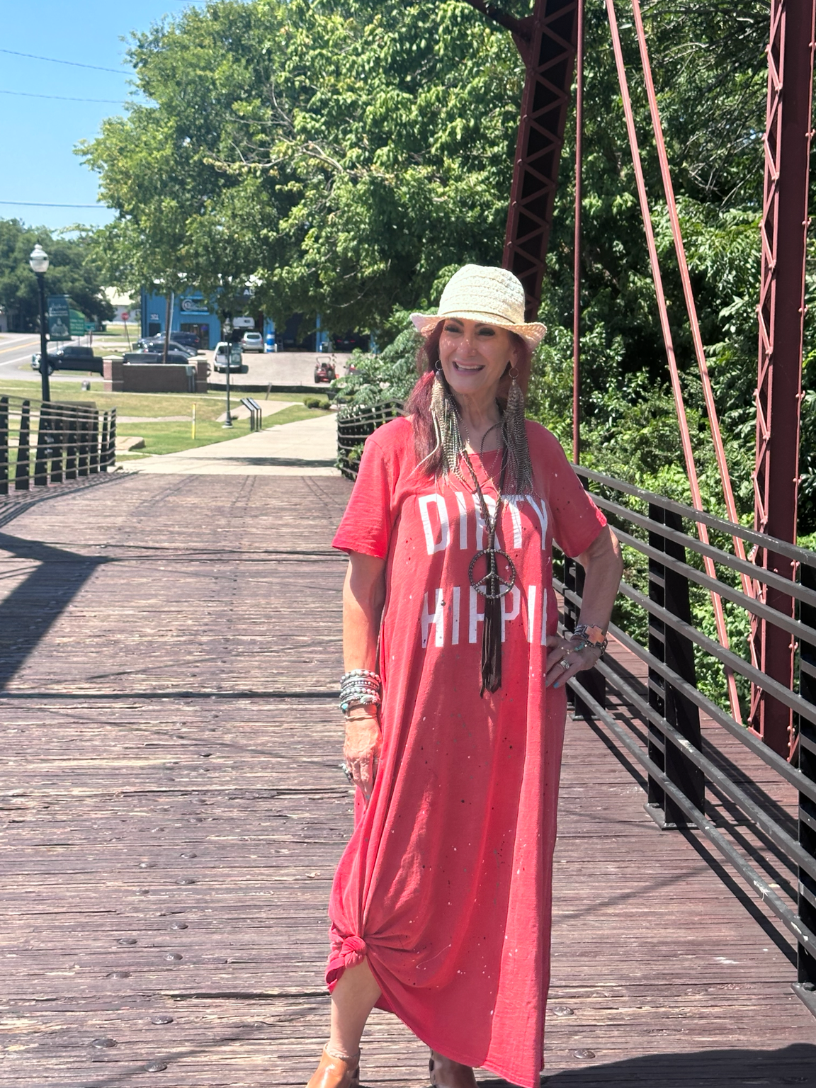 JG- Red Dirty Hippie Dress