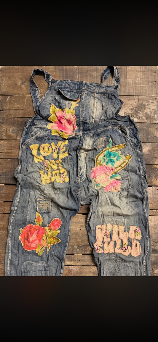House of Jaded- Sun  Faded Trail Overalls