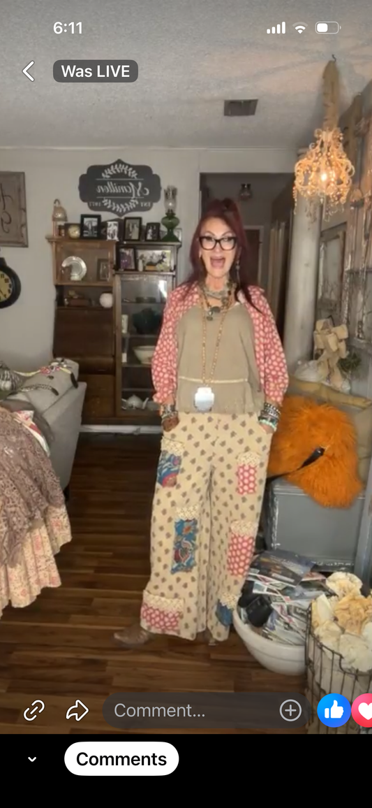 Jaded Gypsy Moon Bloom Pants - Tan